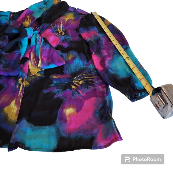Worthington Multicolor Lightweight Blouse Size PXL with 3/4 Sleeve and B… - Picture 4 of 8